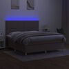vidaXL Boxspring met matras en LED stof taupe 180x200 cm