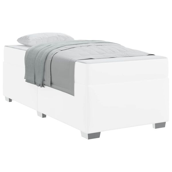vidaXL Bedframe met matras Wit 80 x 200 cm Stof