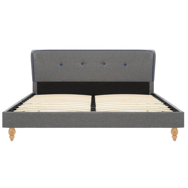 vidaXL Bedframe zonder matras 135x190 cm lichtgrijs