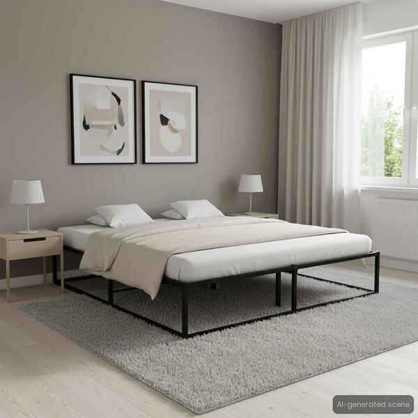 vidaXL Bedframe metaal zwart 180x200 cm