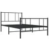 vidaXL Bedframe met hoofd- en voeteneinde metaal zwart 90x190 cm
