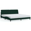 vidaXL Bedframe met LED zonder matras fluweel donkergroen 200x200 cm