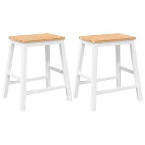 vidaXL Barstoelen 2 st massief hout wit