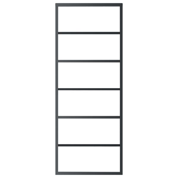 vidaXL Schuifdeur met beslag 76x205 cm aluminium en ESG-glas