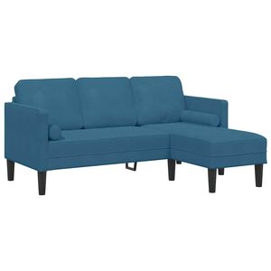 vidaXL Bankstel met kussen Blauw Polyester