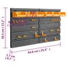 vidaXL Gereedschapswand 26 gereedschapshouders 646x385 mm polypropeen