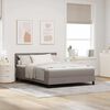 vidaXL Boxspring bed met matras met hoofdeinde Taupe 140 x 190 cm Stof