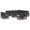 vidaXL Tuinbankenset 13 st Grijs en Donkergrijs poly rattan