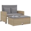 vidaXL Tuinbank 2-zits met kussens poly rattan beige