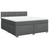 vidaXL Boxspring met matras stof donkergrijs 180x200 cm