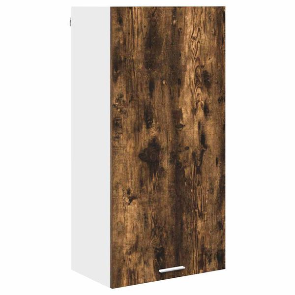 vidaXL Hangkast Gerookte Eik en Wit 50 x 31 x 100 cm Bewerkt hout