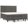 vidaXL Boxspring met matras fluweel donkergrijs 180x200 cm