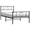 vidaXL Bedframe met hoofd- en voeteneinde metaal zwart 80x200 cm