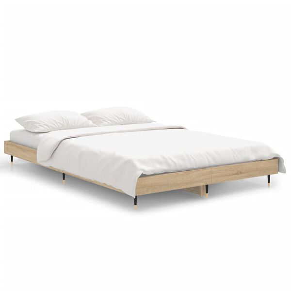 vidaXL Bedframe zonder matras hout sonoma eikenkleurig 120x190 cm
