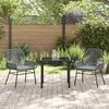 vidaXL Tuin eettafelset met kussen 3 pcs Grijs poly rattan