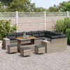vidaXL Tuin Sofa Set met kussen 13 pcs Grijs poly rattan