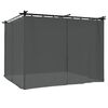 vidaXL Prieel met gordijnen 3x3 m staal antracietkleurig