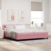 vidaXL LED Box Spring Bed met matras met LED Roze 200 x 200 cm Fluweel