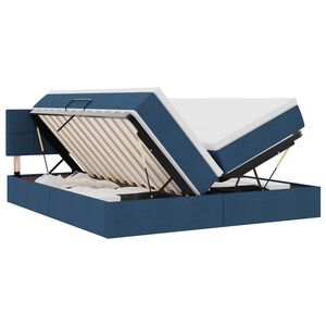 vidaXL LED Opslagbed met Matras Blauw 180 x 200 cm Stof