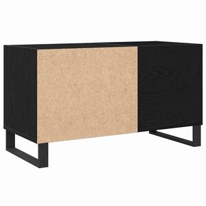 vidaXL Platenkast Zwart Eiken 85 x 38 x 48 cm Bewerkt hout