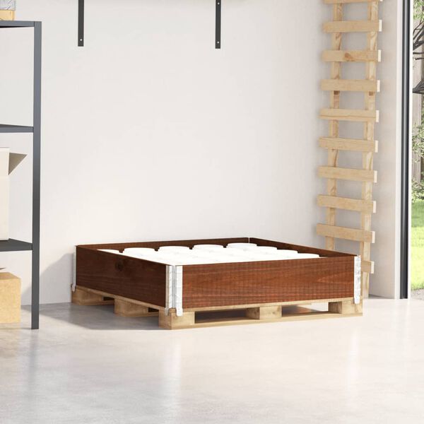 vidaXL Palletopzetrand 100x100 cm massief grenenhout bruin