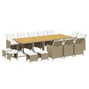 vidaXL 15-delige Tuinset met kussens poly rattan beige