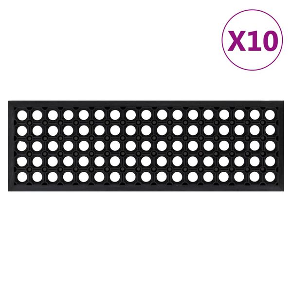 vidaXL Trapmatten 10 st 25x75 cm rubber