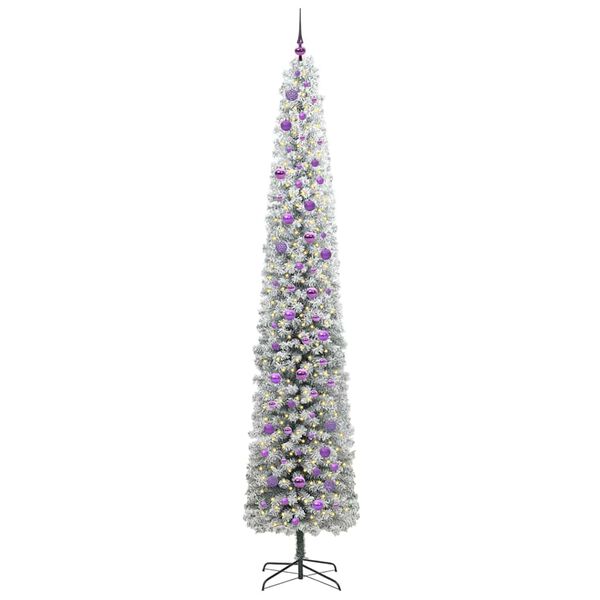 vidaXL Kunstkerstboom Groen 270 cm PVC en Staal en Kunststof