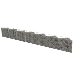 vidaXL Schanskorfmuur 450x30x50 cm gegalvaniseerd staal