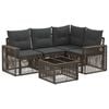 vidaXL Tuinbankenset 5 pcs Grijs en Donkergrijs poly rattan