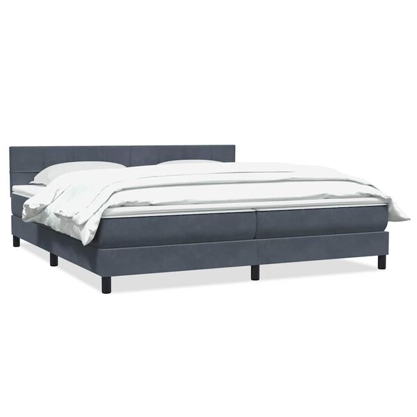 vidaXL Boxspring met matras fluweel donkergrijs 180x210 cm