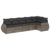 vidaXL 6-delige Loungeset met kussens poly rattan grijs