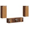 vidaXL Tv-meubelset Wandgemonteerd 2 pcs Oudhout Bewerkt hout