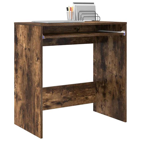 vidaXL Bureau met lade Gerookt eiken 77.5 x 43 x 79 cm Bewerkt hout