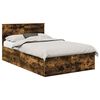 vidaXL Bedframe met hoofdeinde Gerookt eiken 135 x 190 cm Bewerkt hout