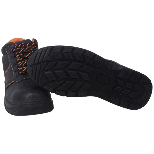 vidaXL Veiligheidsschoenen maat 45 leer zwart