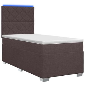 vidaXL Boxspringbed met matras Donkerbruin 100 x 200 cm Stof
