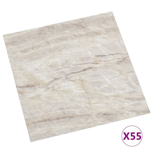 vidaXL Vloerplanken 55 pcs Beige 5,11 m&sup2; PVC