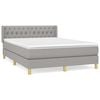 vidaXL Boxspring met matras stof lichtgrijs 140x200 cm