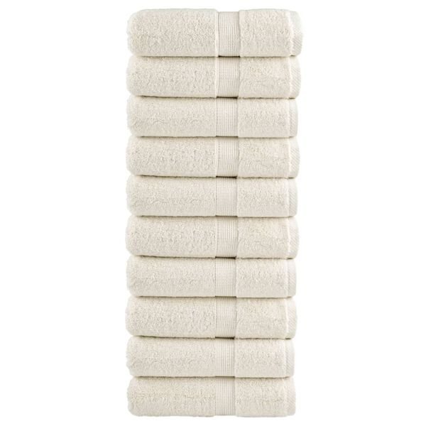 vidaXL Premium washandjes SOLUND 10 stuks cr&egrave;me 30x30 cm 600 g/m2