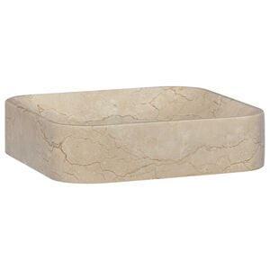 vidaXL Gootsteen 40x40x10 cm marmer cr&egrave;mekleurig