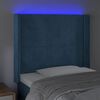 vidaXL Hoofdbord LED 83x16x118/128 cm fluweel donkerblauw