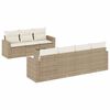 vidaXL 8-delige Loungeset met kussens poly rattan beige