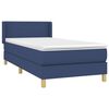 vidaXL Boxspring met matras stof blauw 80x200 cm
