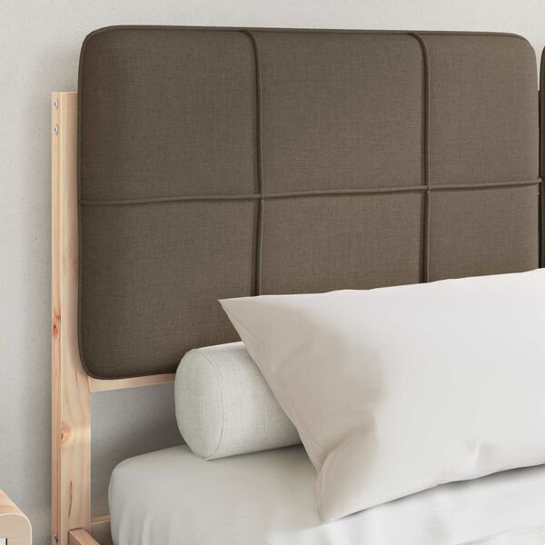vidaXL Bedframe met Gevoerd Hoofdgedeelte Taupe 135 x 190 cm
