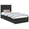 vidaXL Opslag bed met lade met opslag Zwart 100 x 200 cm Bewerkt hout