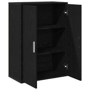 vidaXL Dressoir Zwart Eiken 60 x 31 x 84 cm Bewerkt hout