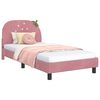 vidaXL Bedframe voor kinderen met hoofdbord Roze 90 x 200 cm Fluweel