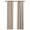 vidaXL Gordijnen linnen-look verduisterend ogen 2 st 140x245 cm beige