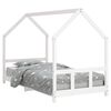 vidaXL Kinderbedframe 90x200 cm massief grenenhout wit